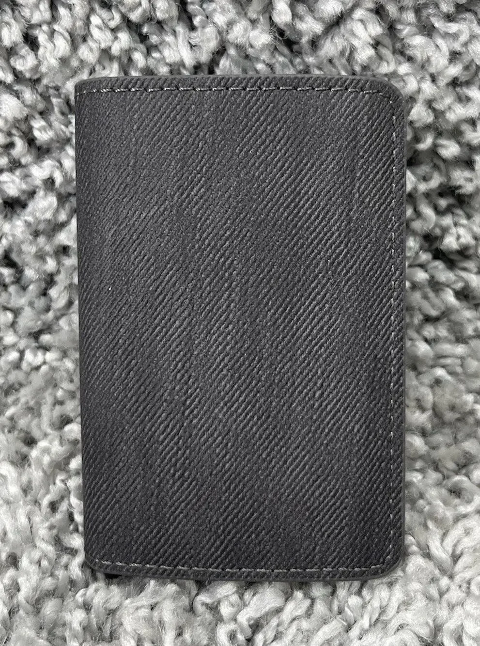Dark Grey Trifold Leather Wallet Men’s Accessory